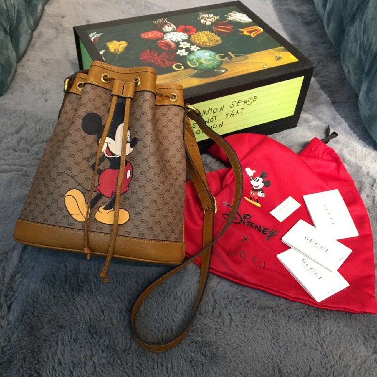 Gucci X Disney Bucket Bag 26cm 602691 Spring/Summer 2020 Collection, Brown/Ebony - Ganebet Store