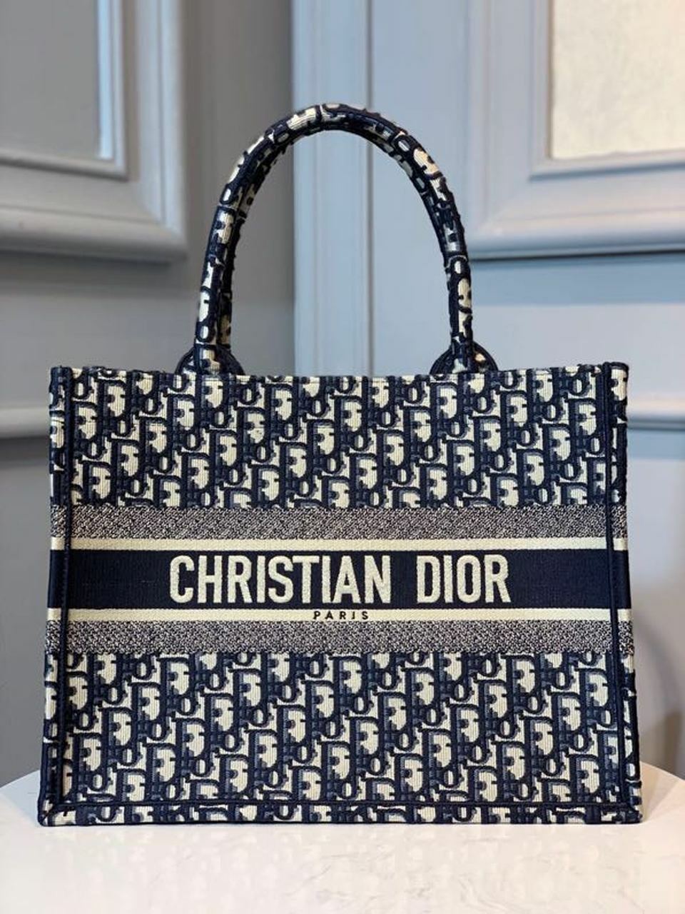 Christian Dior 02BO0065 Trotter Hand Bag Tote Bag CanvasLeather Navy   eBay