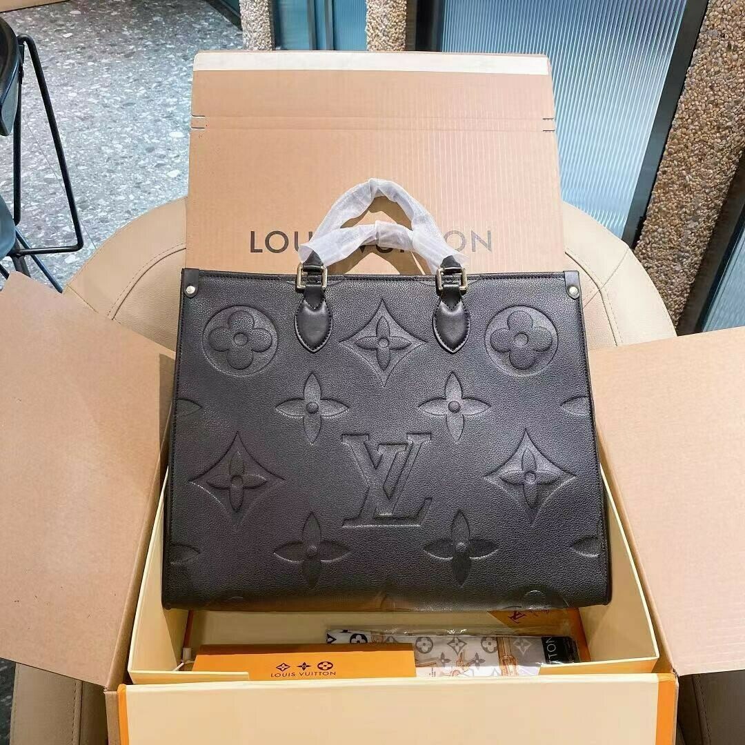 Louis Vuitton Onthego MM Tote Bag Monogram Empreinte Leather