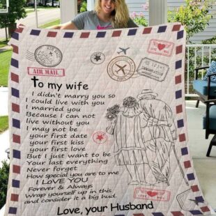 To My Wife - First Date, First Kiss, First Love Blanket - Ganebet Store Fresh Del