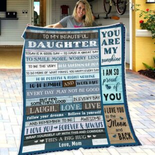 Mom To Daughter - Be Positive &amp; Regret Nothing - Blanket - Ganebet Store Fresh Del