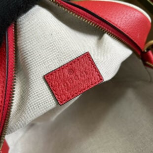 Men's GUCCI Logo Leather Logo Stripe Webbing Shoulder Strap Nylon Shou -  KICKS CREW