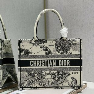 Christian Dior Medium Dior Book Tote Bag, Black/White, For Women Womens Handbags, Shoulder Bags, 36cm CD M1296ZRHZ_M941 - Ganebet Store