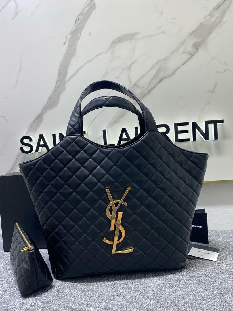 Saint Laurent Icare Maxi Shopping Bag For Women 16.9in/43cm Black YSL ...