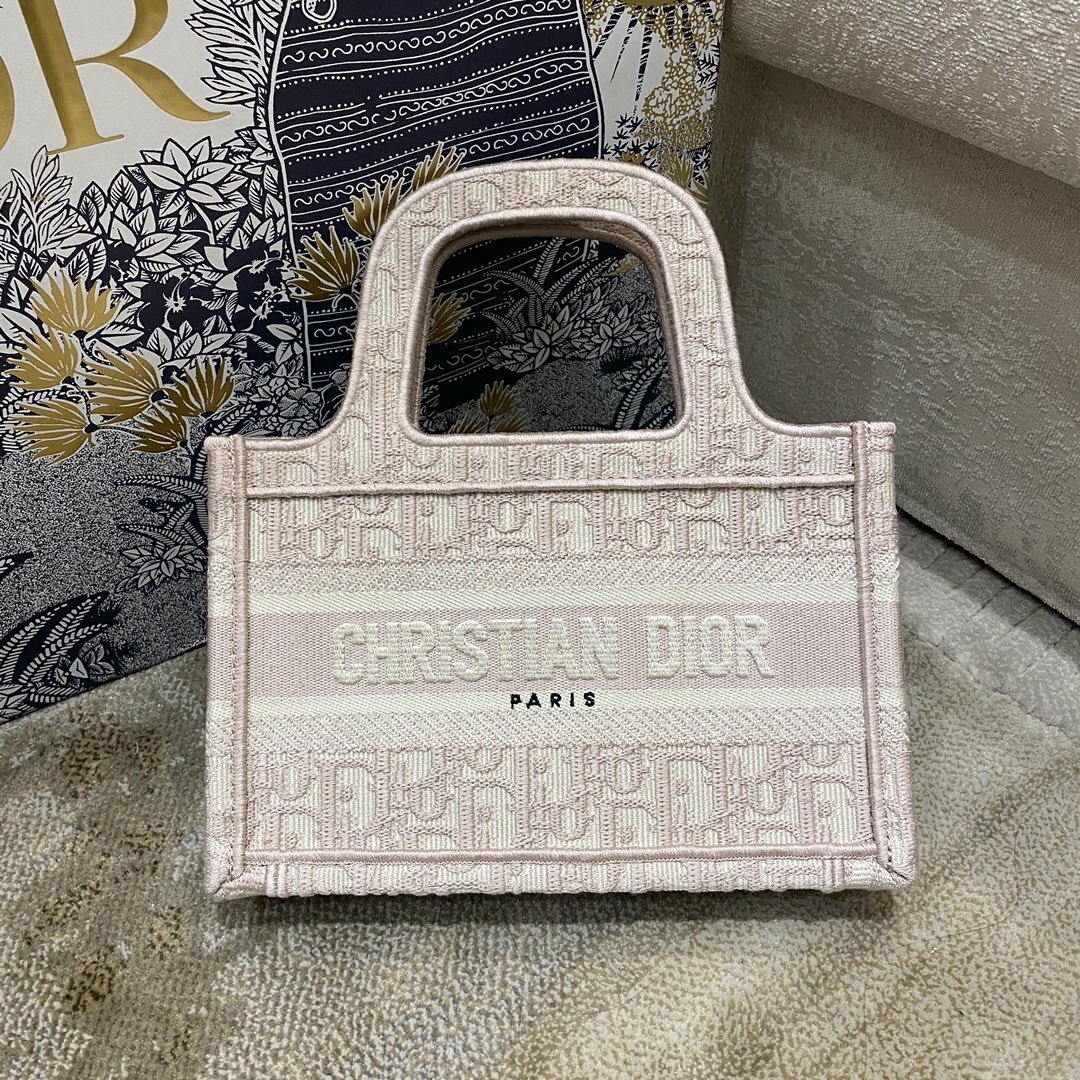 Dior Dior Book Tote Mini Oblique Embroidery Phone Bag Mini Bags IFCHICCOM