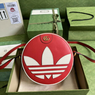 adidasxGucci Ophidia Red Leather Shoulder Bag 702626 - Ganebet Store