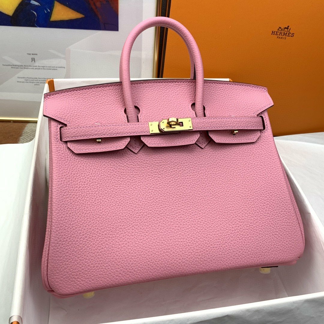 Hermes Birkin 25 Nata Swift Gold Hardware Pink – Ganebet Store ...