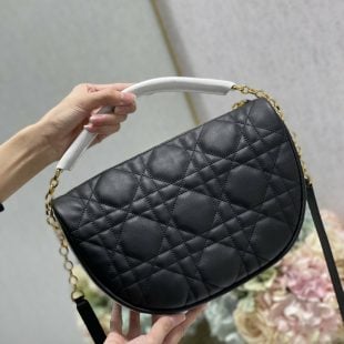 Christian Dior Medium Dior Vibe Hobo Bag Black Cannage, Black, For Women Women's Handbags, Crossbody Bags, 30cm CD M7201ONOA_M911 - Ganebet Store