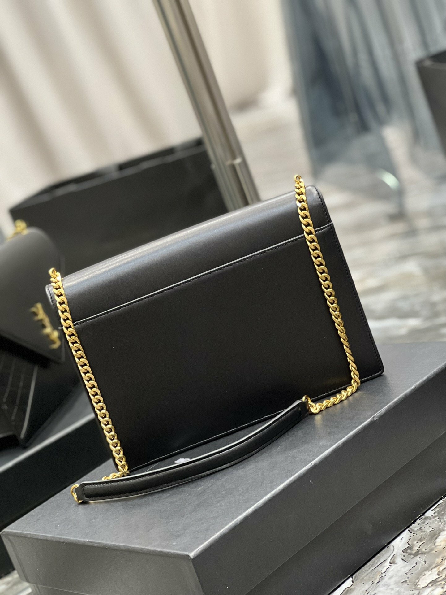 Saint Laurent Gaby Chain Bag Black With Gold Hardware For Women 10.4in ...