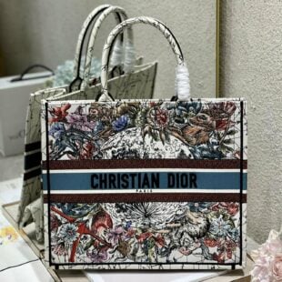 Christian Dior Large Dior Book Tote Latte Multicolor Dior Zodiac Embroidery Women Handbags 42cm CD M1286ZRHP_M941 - Ganebet Store
