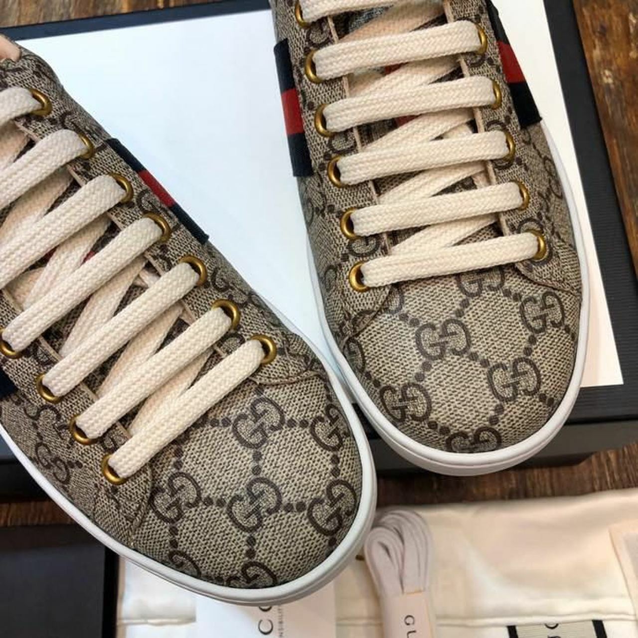 Gucci Web Ace Sneakers 499410 Calfskin Leather Spring/Summer 2020 ...