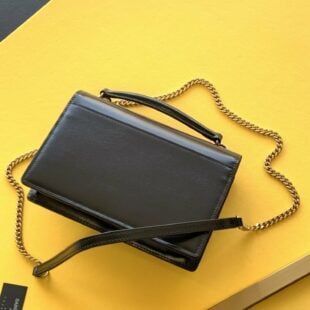 Saint Laurent Puffer leather clutch bag Grün