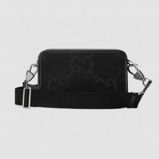 gucci boston handbag in grey monogram canvas and brown leather