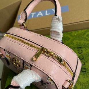 GUCCI Emily Medium GG recap Guccissima Leather Chain Shoulder Bag Light Pink 449635