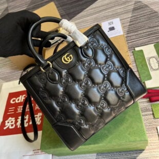 Gucci GG Matelasse Mini Black Top Handle Bag 728309