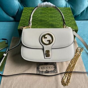 Gucci Blondie Top-handle Bag White Leather 735101 - Ganebet Store