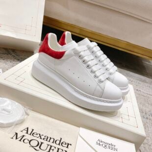 Alexander McQueen Baskets surdimensionnées kaki en cuir