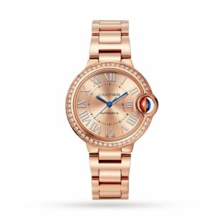 Cartier Ballon Bleu de Cartier Watch 33mm, Automatic Movement, 18k Rose Gold, Diamonds WJBB0077