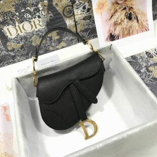 Mini Saddle Bag Black Ultramatte Calfskin Dior - Ganebet Store