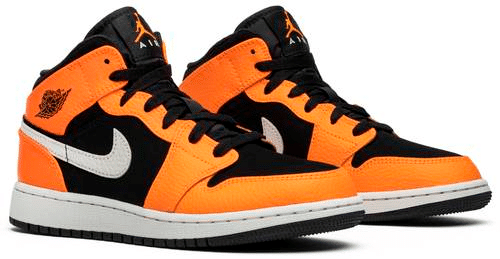 air jordan 1 retro mid gs orange black