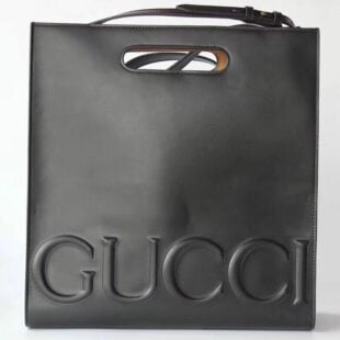 Gucci Guccigost Linea Leather Tote Bag Black - Ganebet Store