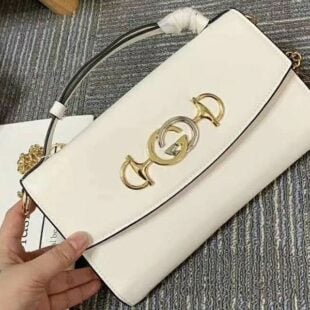 Gucci Zumi Smooth Leather Small Shoulder Bag White - Ganebet Store